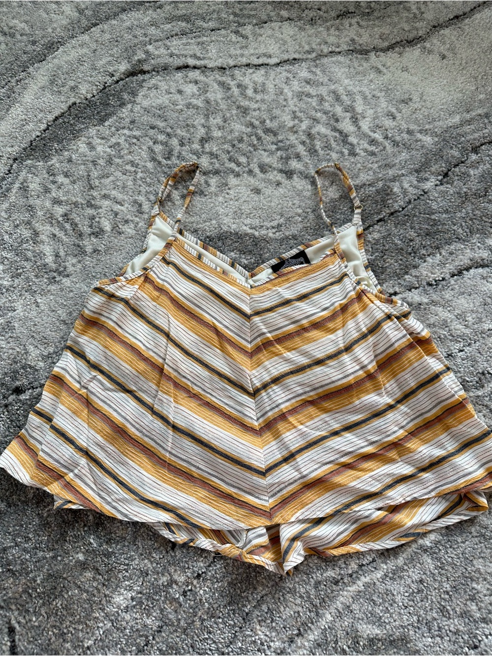 Dry Goods Yellow & White Striped V-Neck Spaghetti Strap Camisole